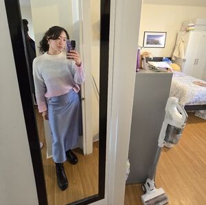 Periwinkle Satin Midi Skirt (S)